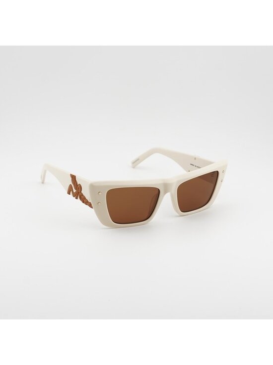 MCM MW0021 25J Sunglasses White Cat Eye Frame, Brown Lenses main image 5